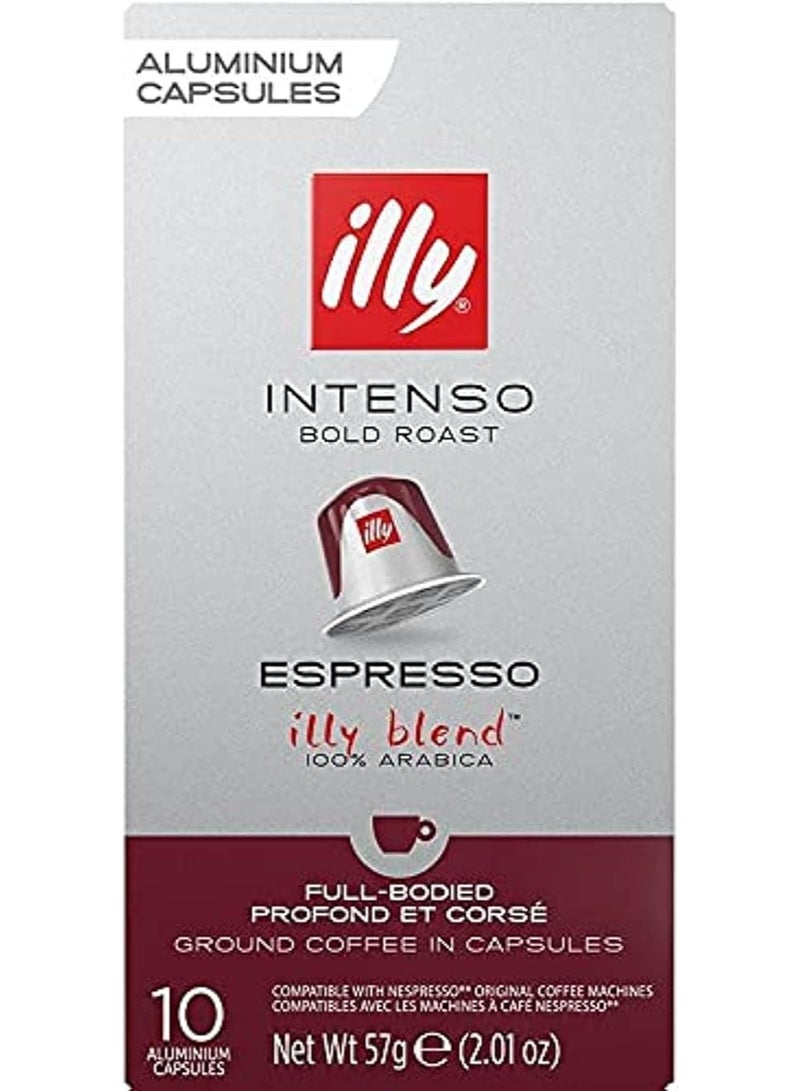 Illy Espresso Intenso Nespresso Compatible Pods - 10 Capsules